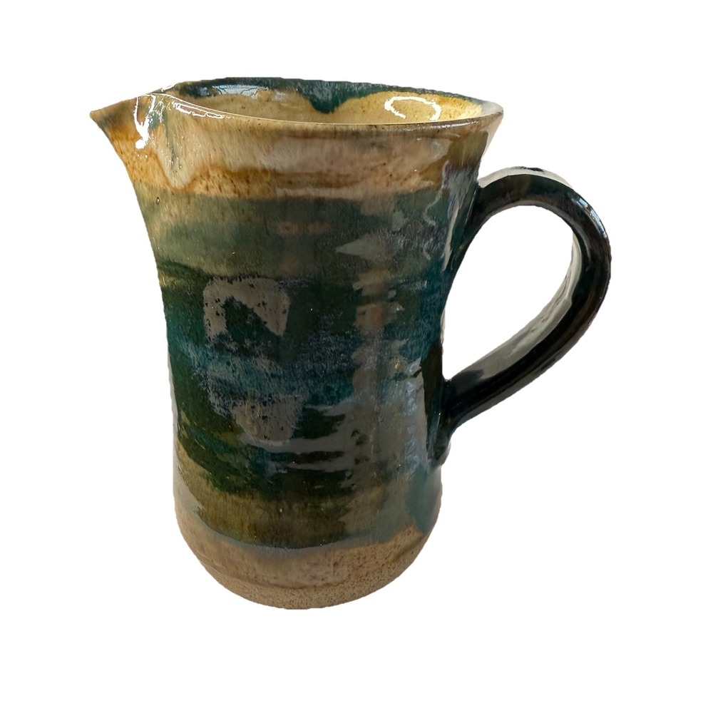 2014 Liberty Pottery Roscoe Village OH Stoneware Creamer‎ Pitcher "Becky"
